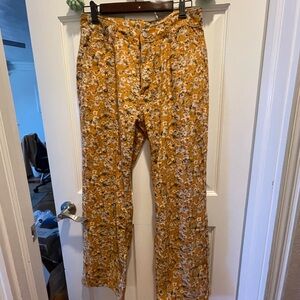 Polagram Mustard Floral Pants GROOVY RETRO